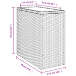 Szürke polyrattan kerti kisasztal üveg lappal 58 x 27,5 x 55 cm 11