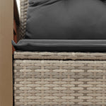 2 személyes szürke polyrattan kerti kanapé párnával 9