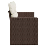 2 személyes barna polyrattan kerti kanapé párnával 5