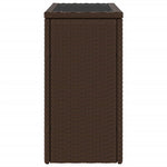 Barna polyrattan kerti kisasztal üveg lappal 58 x 27,5 x 55 cm 6