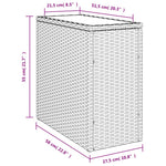 Barna polyrattan kerti kisasztal üveg lappal 58 x 27,5 x 55 cm 11