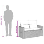 2 személyes barna polyrattan kerti kanapé párnával 12