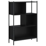 Fekete szerelt fa könyvszekrény 72x28x109 cm 2