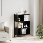 Fekete szerelt fa könyvszekrény 72x28x109 cm 3