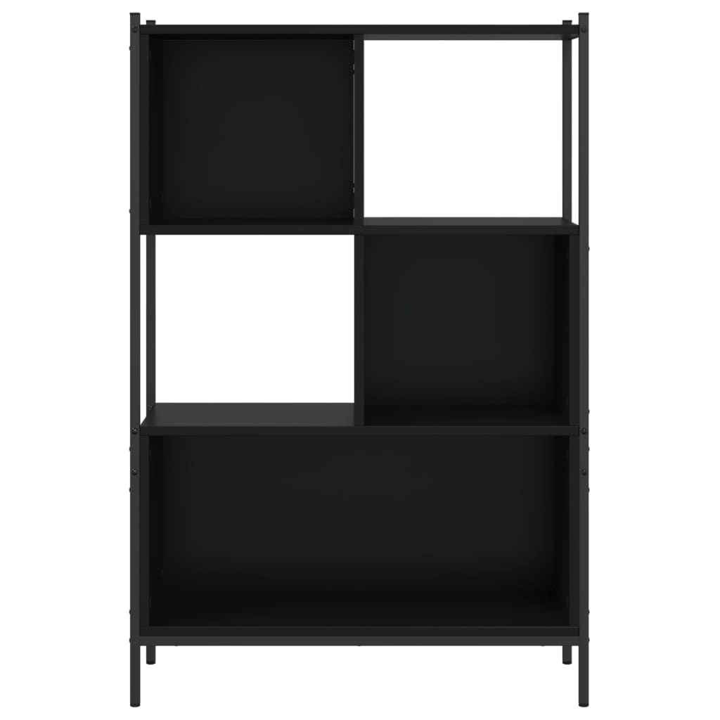 Fekete szerelt fa könyvszekrény 72x28x109 cm 5