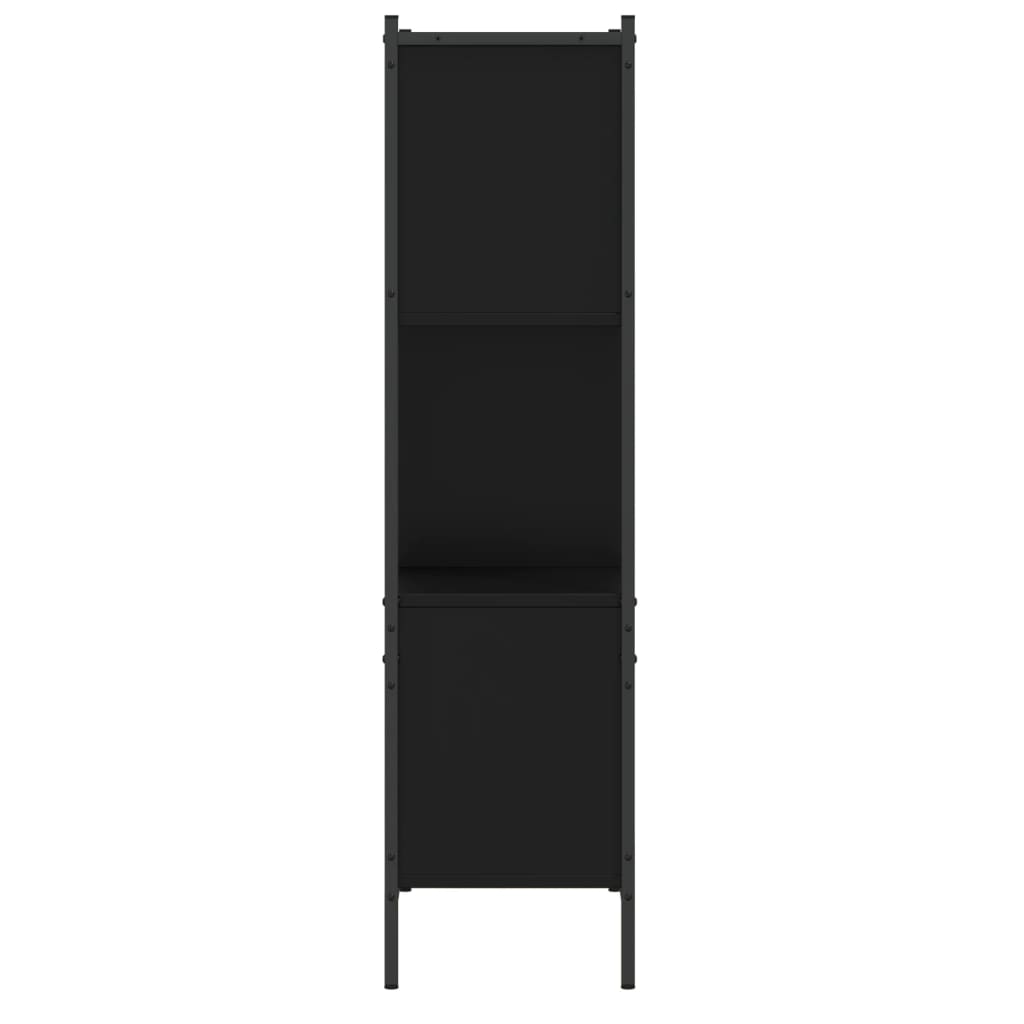 Fekete szerelt fa könyvszekrény 72x28x109 cm 6