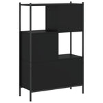 Fekete szerelt fa könyvszekrény 72x28x109 cm 7