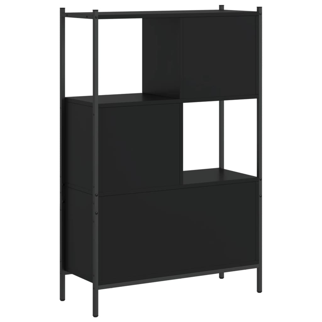 Fekete szerelt fa könyvszekrény 72x28x109 cm 7