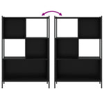Fekete szerelt fa könyvszekrény 72x28x109 cm 8