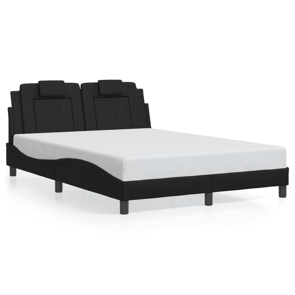 Fekete ágykeret Viana LED-ekkel matrac nélkül 140 x 190 cm 5