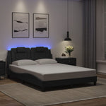 Fekete ágykeret Viana LED-ekkel matrac nélkül 140 x 190 cm
