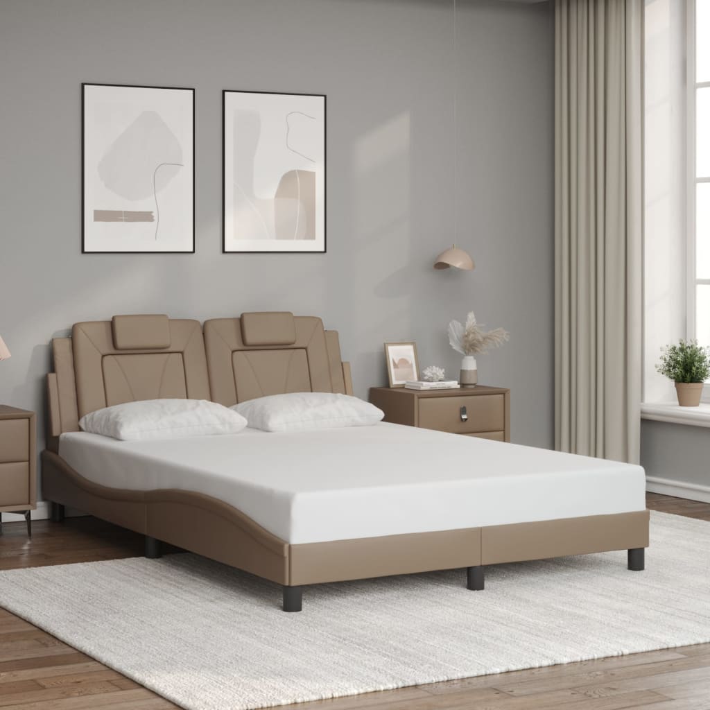 Cappuccino színű ágykeret Viana LED-ekkel matrac nélkül 140x190 cm 3