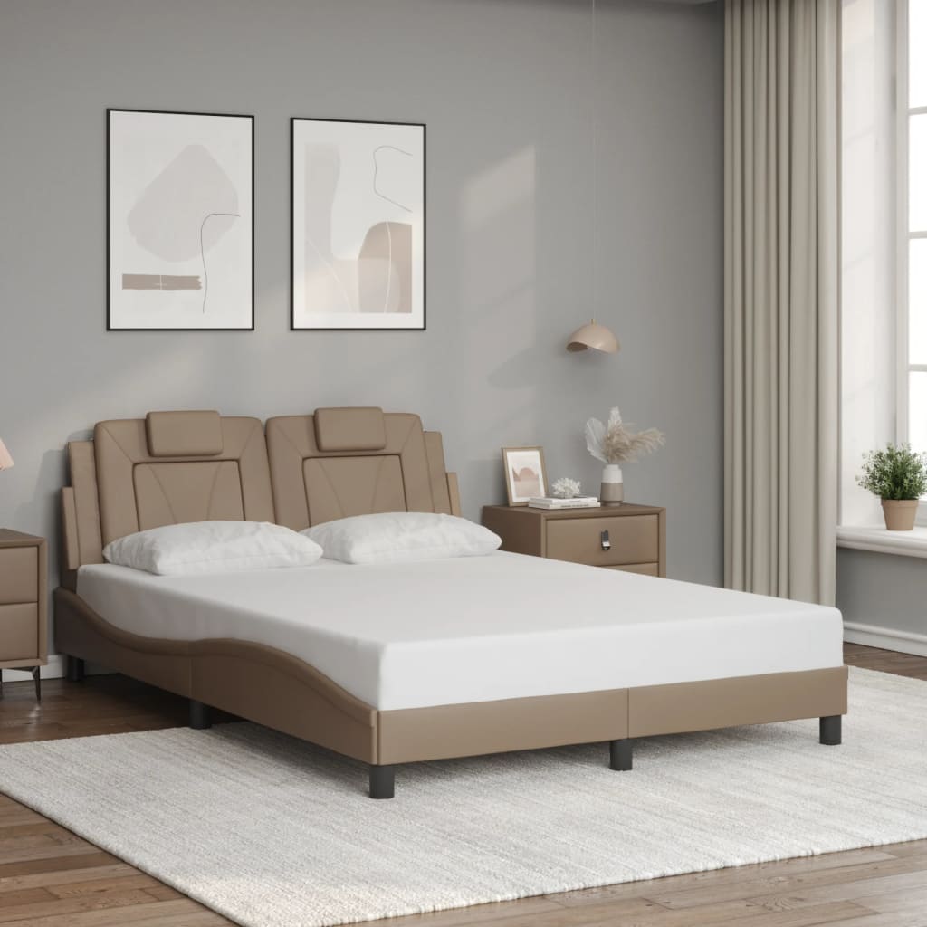 Kávészínű ágykeret Viana LED-ekkel matrac nélkül 140 x 200 cm 3