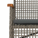 3 részes szürke polyrattan kerti étkezőgarnitúra párnával 3