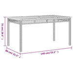 3 részes szürke polyrattan kerti étkezőgarnitúra párnával 6