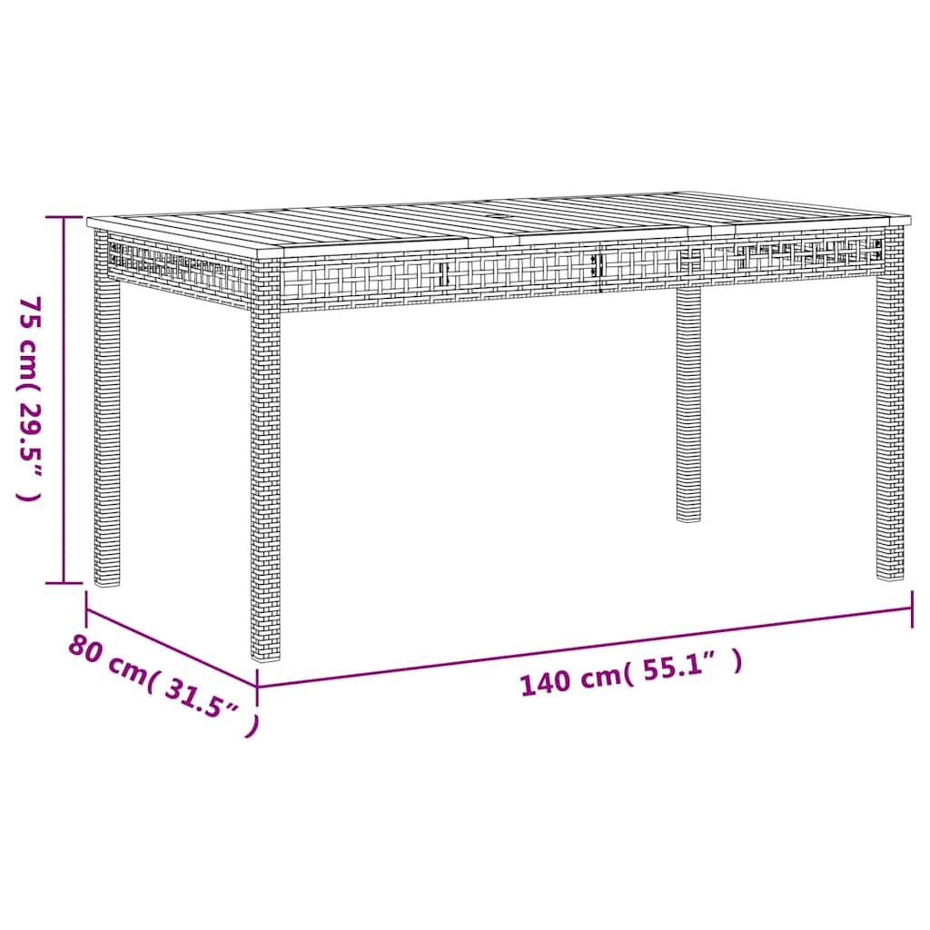 3 részes szürke polyrattan kerti étkezőgarnitúra párnával 6