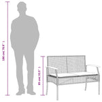3 részes szürke polyrattan kerti étkezőgarnitúra párnával 7
