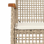 3 részes bézs polyrattan kerti étkezőgarnitúra párnákkal 5