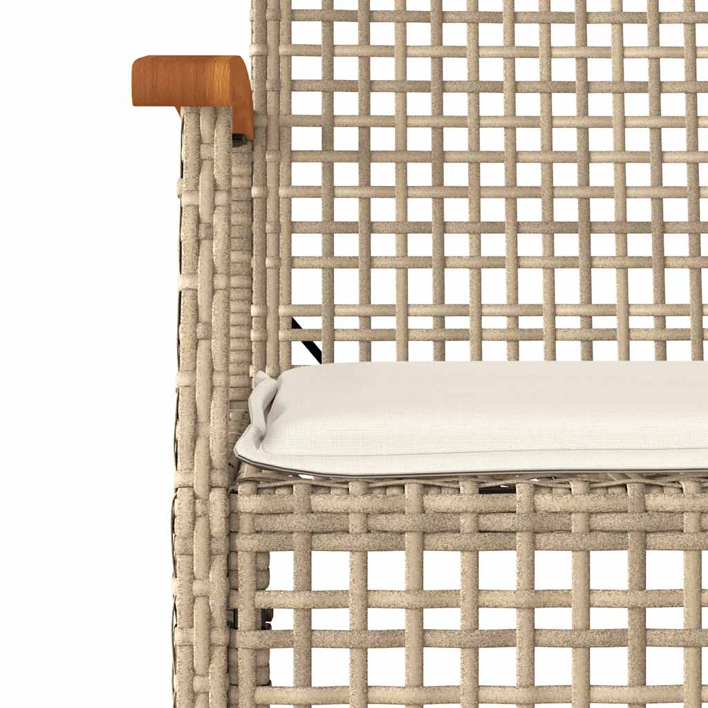 5 részes bézs polyrattan kerti étkezőgarnitúra párnákkal 5