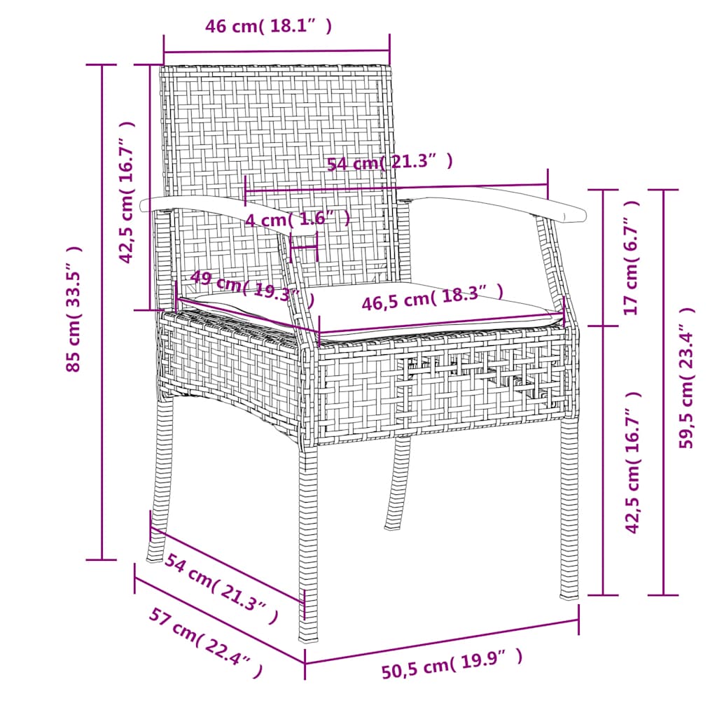 5 részes bézs polyrattan kerti étkezőgarnitúra párnákkal 8