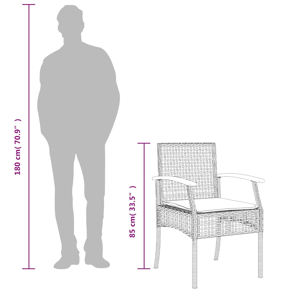 5 részes bézs polyrattan kerti étkezőgarnitúra párnákkal 10