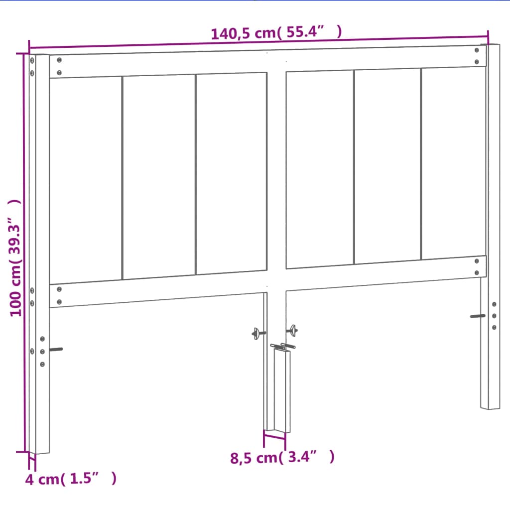 Viaszbarna tömör fenyőfa fejtámla 135 cm 9