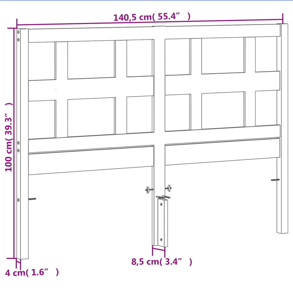Viaszbarna tömör fenyőfa fejtámla 135 cm 9