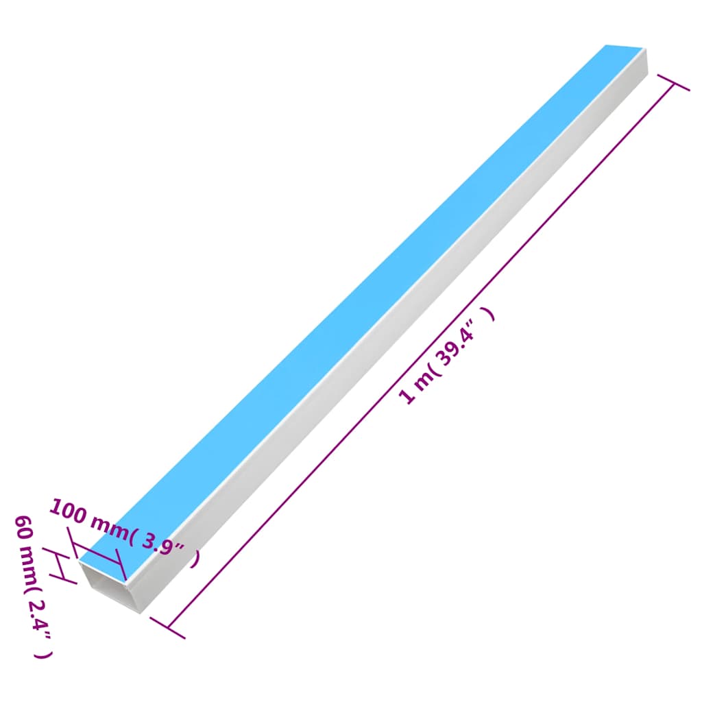 Öntapadós PVC kábelcsatorna 100 x 60 mm 10 m 8