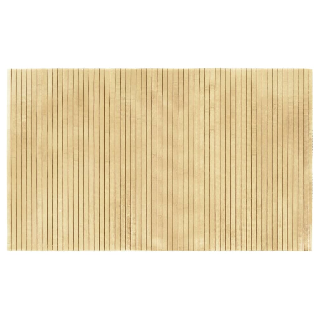 Négyszögletű világos természetes bambusz szőnyeg 60 x 100 cm 2