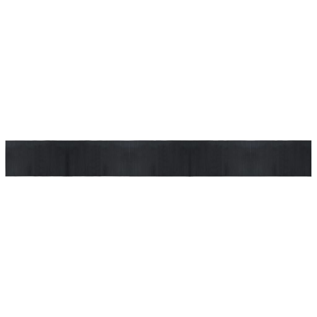 Négyszögletű fekete bambusz szőnyeg 60 x 500 cm 2