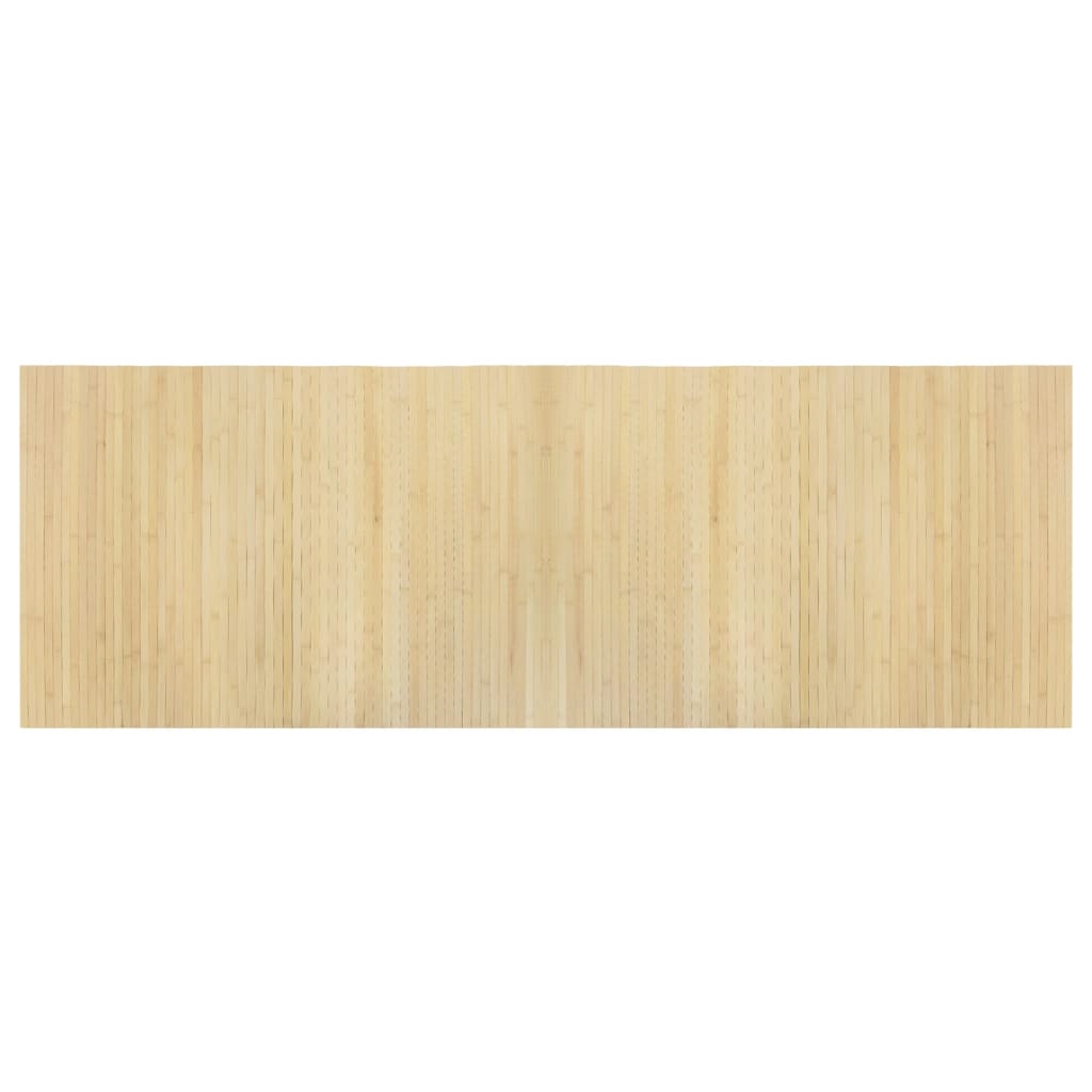 Négyszögletű világos természetes bambusz szőnyeg 70 x 200 cm 2