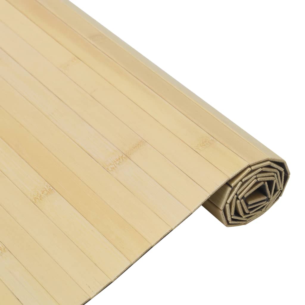Négyszögletű világos természetes bambusz szőnyeg 70 x 200 cm 4