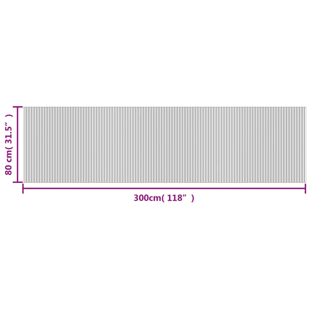 Négyszögletű sötétbarna bambusz szőnyeg 80 x 300 cm 8