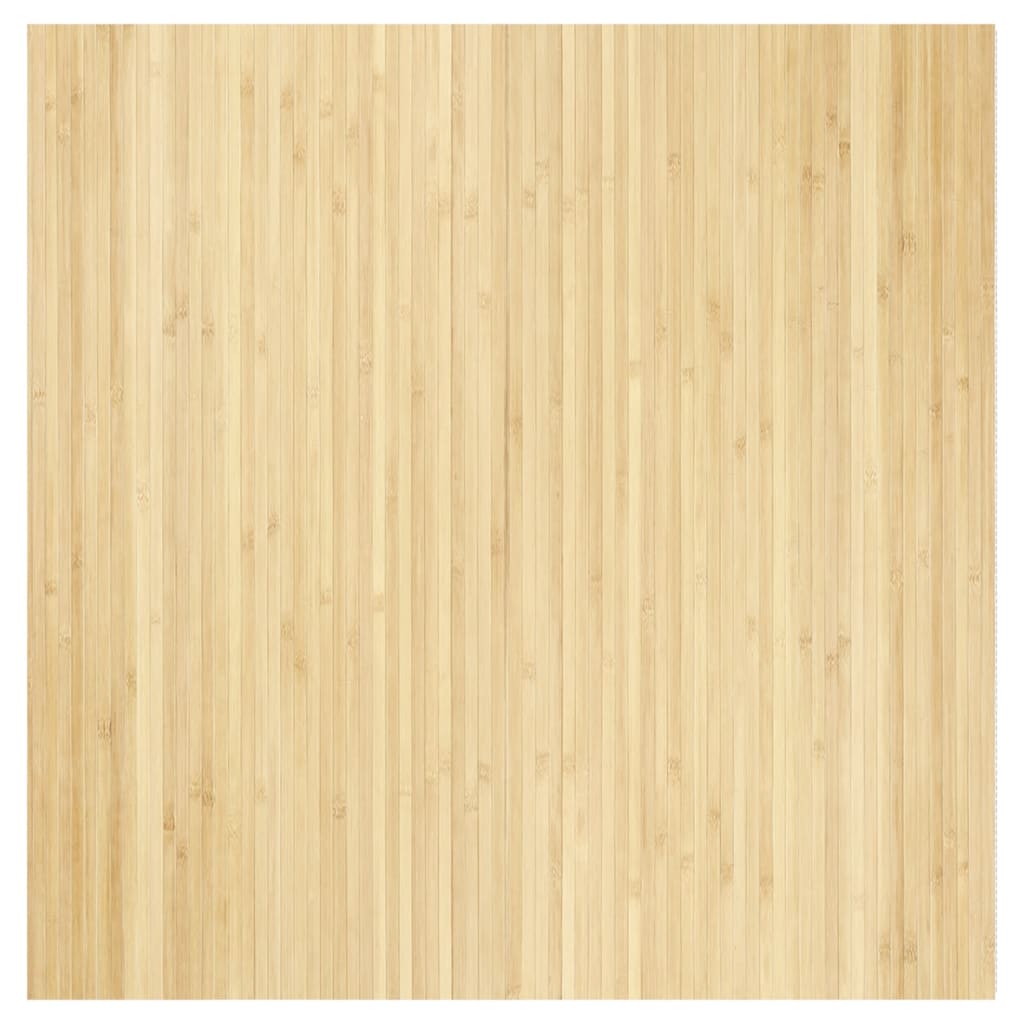 Négyszögletű világos természetes bambusz szőnyeg 100 x 100 cm 2