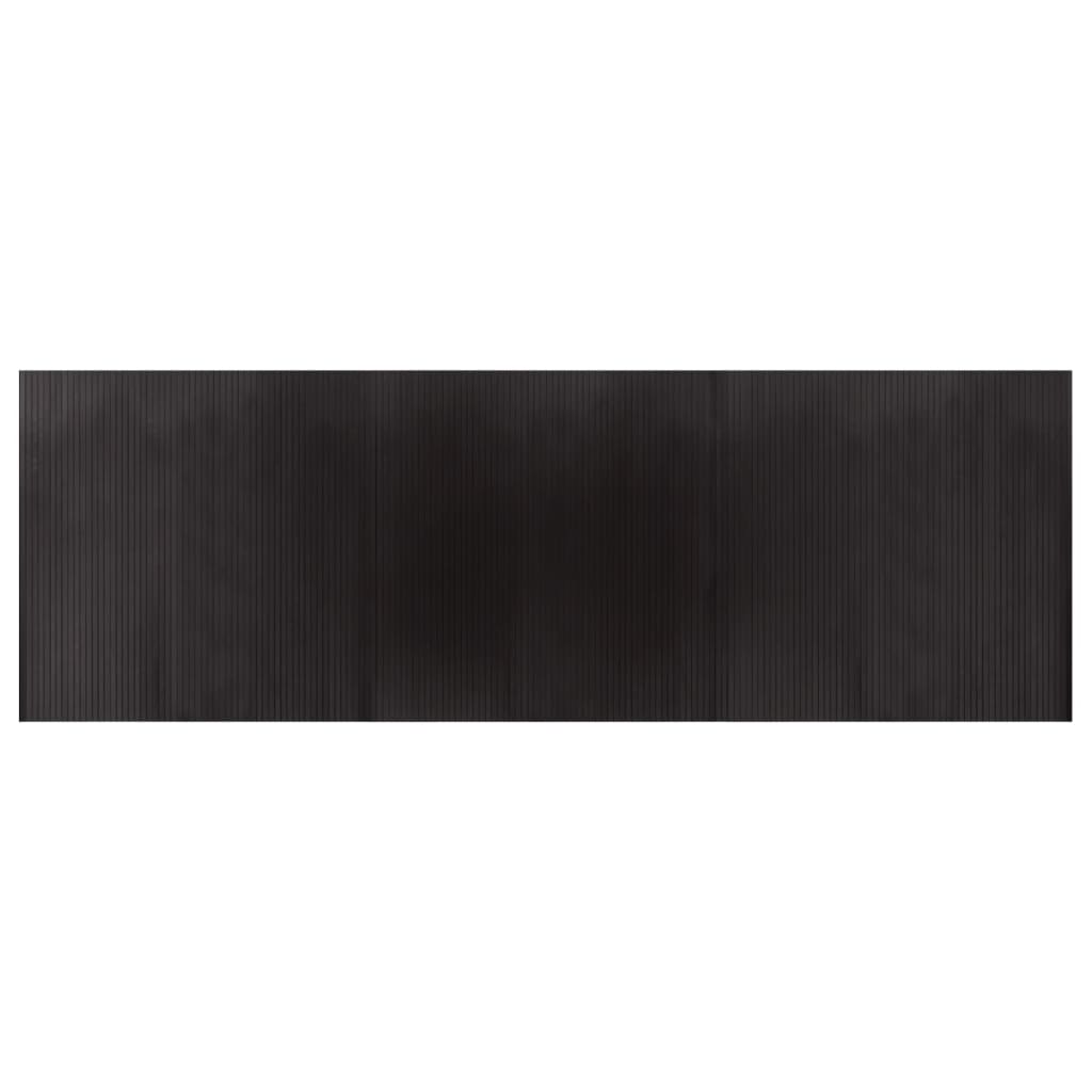 Négyszögletű sötétbarna bambusz szőnyeg 100 x 300 cm 2