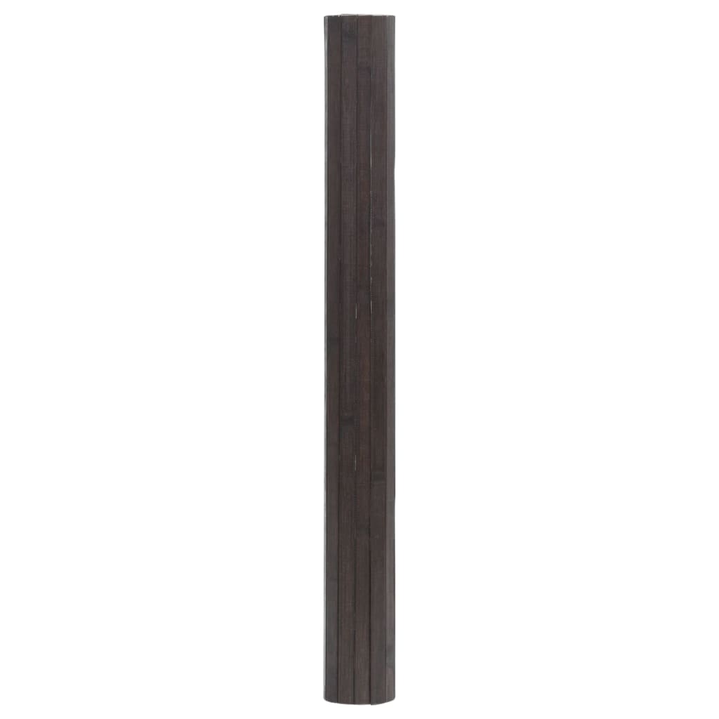Négyszögletű sötétbarna bambusz szőnyeg 100 x 300 cm 3
