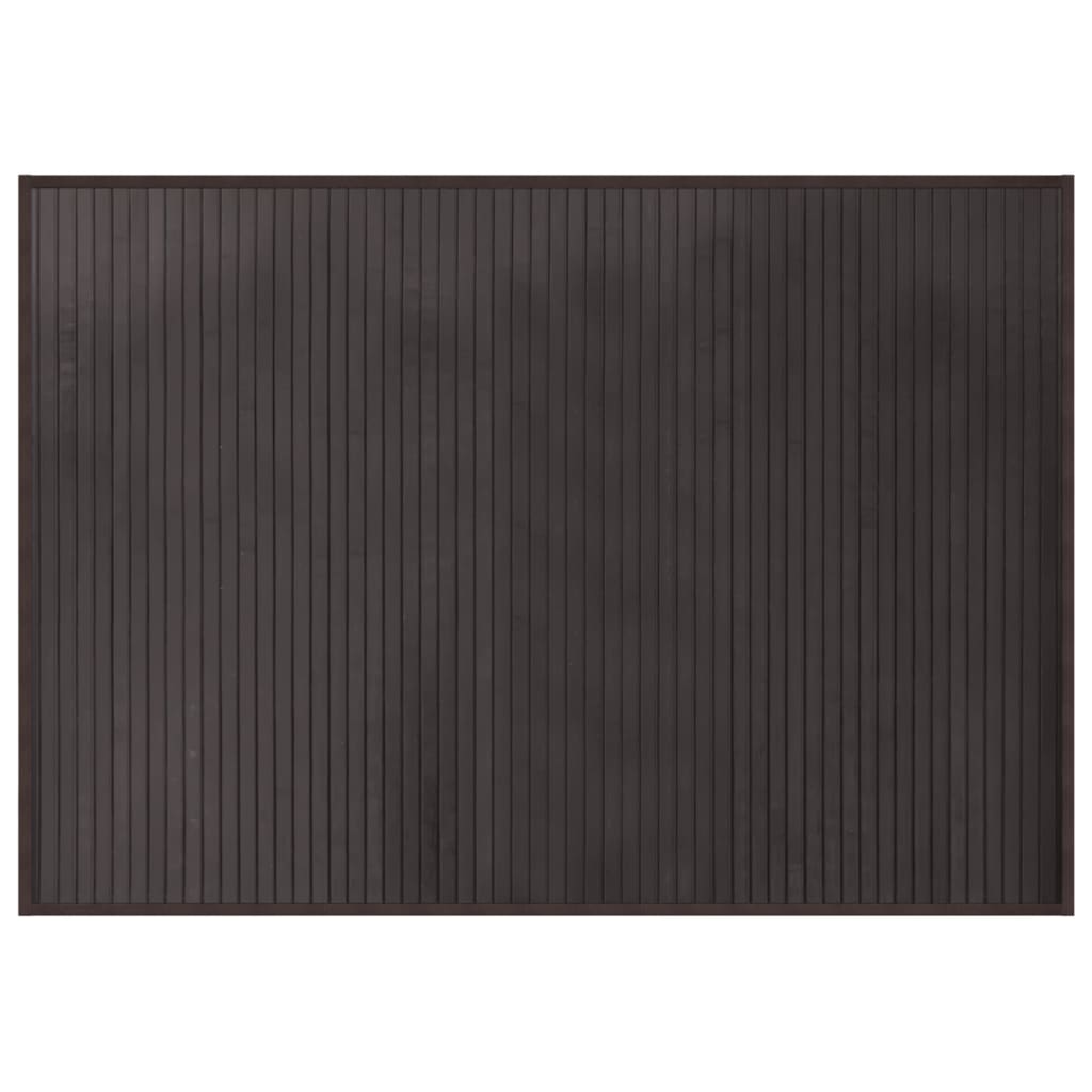 Négyszögletű sötétbarna bambusz szőnyeg 70 x 100 cm 2