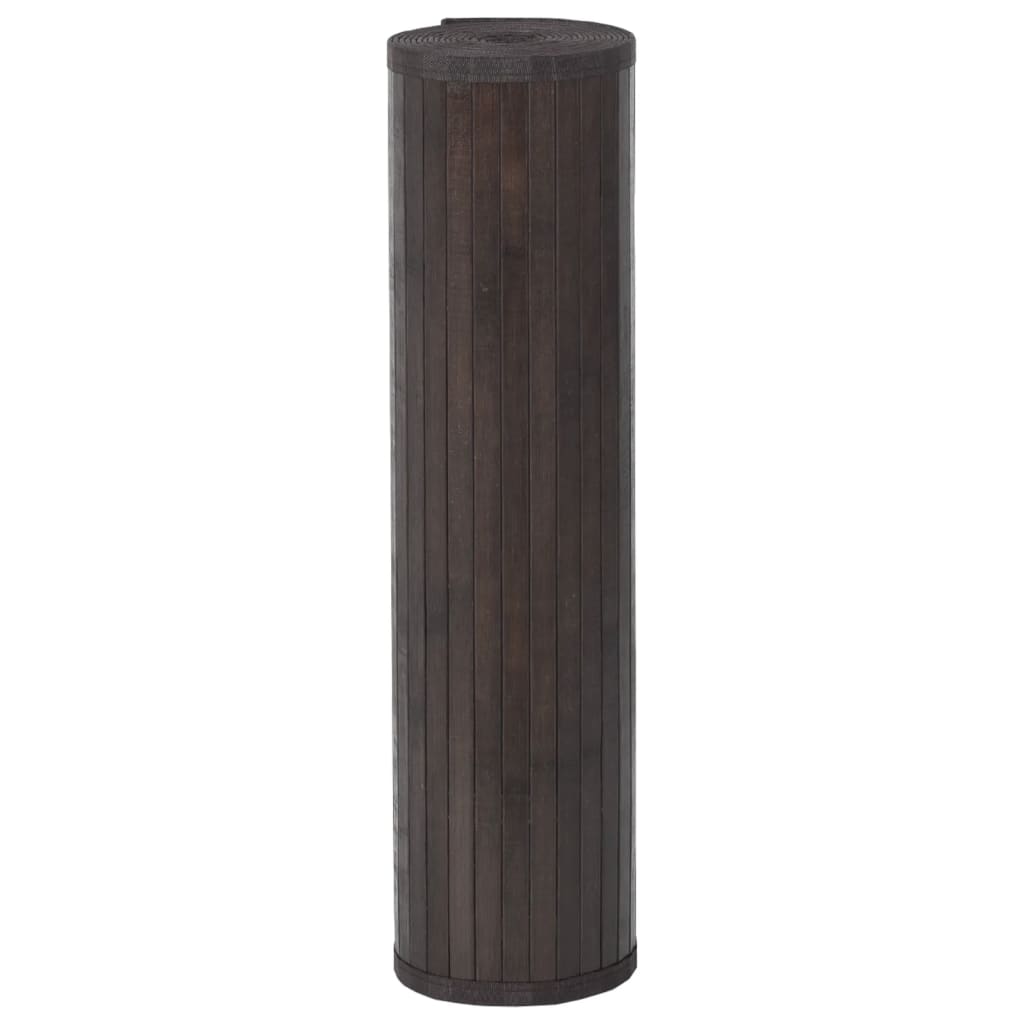 Négyszögletű sötétbarna bambusz szőnyeg 70 x 100 cm 3