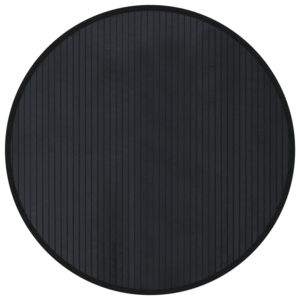 Kerek fekete bambusz szőnyeg 80 cm 2