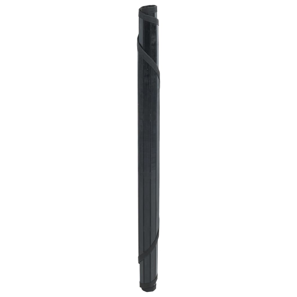 Kerek fekete bambusz szőnyeg 80 cm 3
