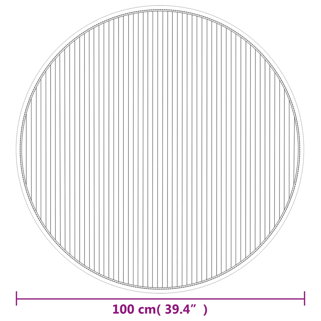 Kerek fekete bambusz szőnyeg 100 cm 8