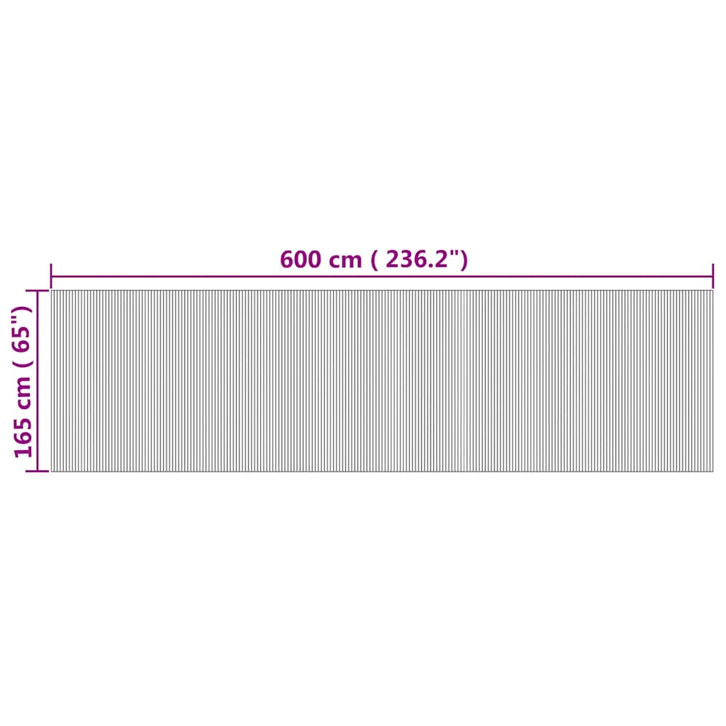 Természetes színű bambusz térelválasztó szélessége 600 cm magassága 165 cm 9