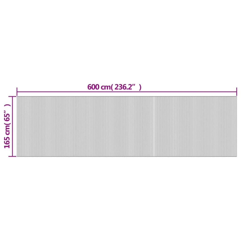 Világos természetes bambusz térelválasztó szélessége 600 cm magassága 165 cm 9