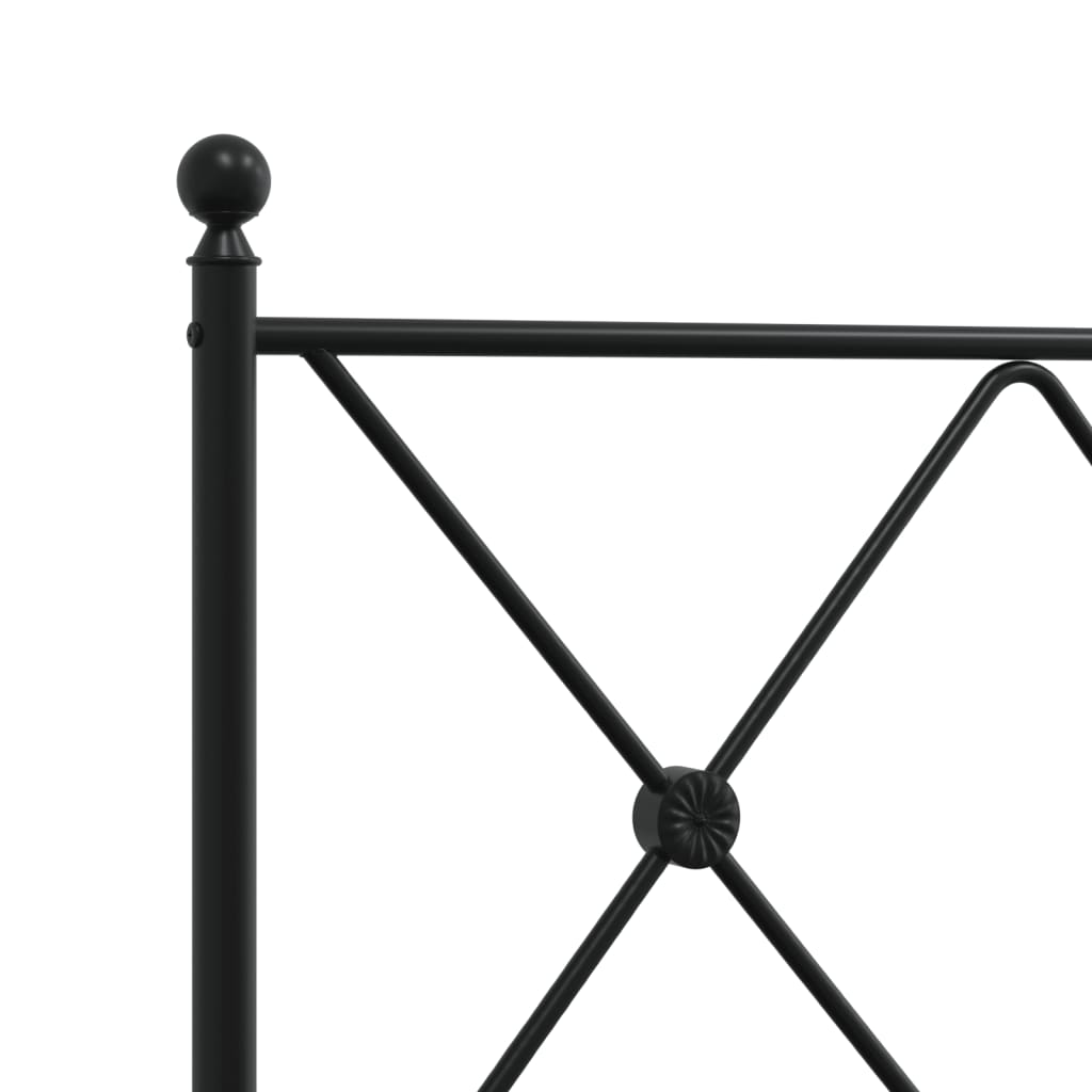 Fekete fém ágykeret fej- és lábtámlával 90 x 190 cm 7