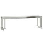 Rozsdamentes acél munkaasztal feletti polc 110 x 30 x 35 cm 2