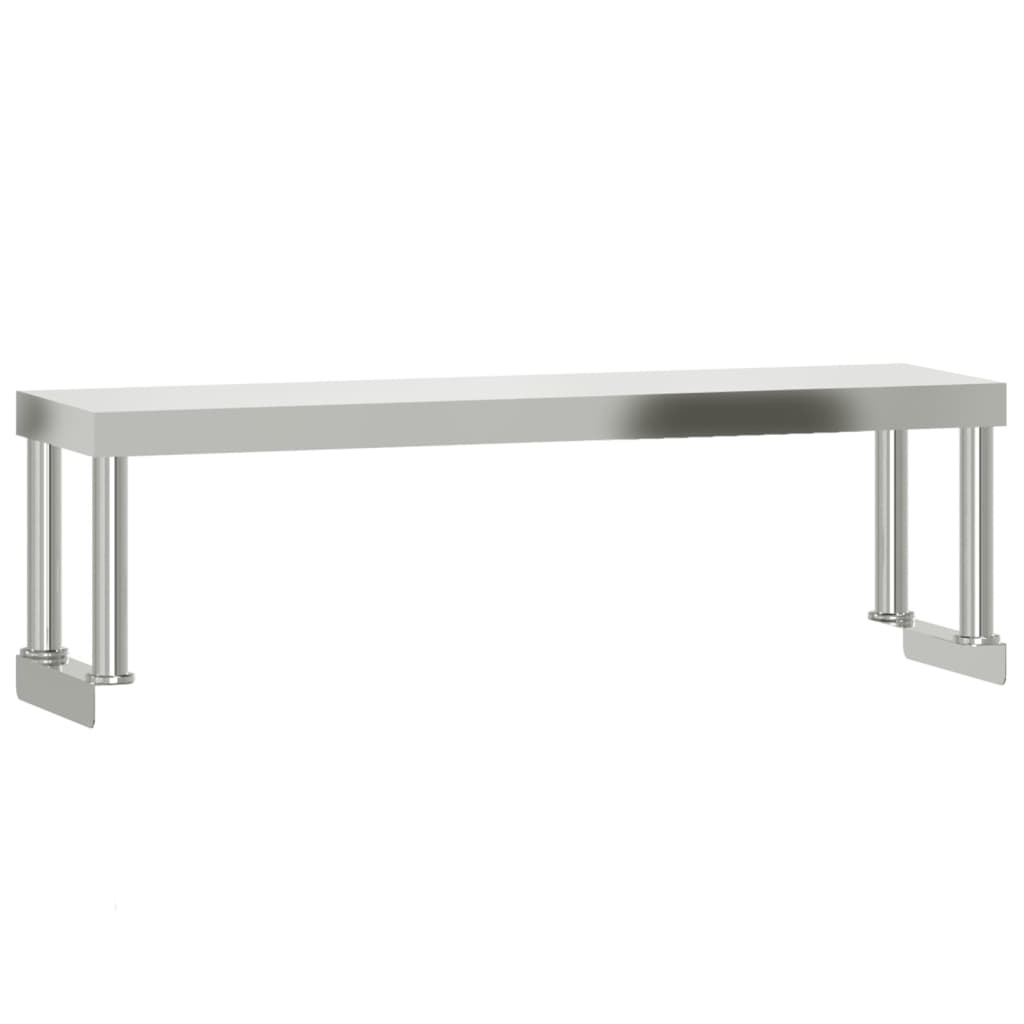 Rozsdamentes acél munkaasztal feletti polc 110 x 30 x 35 cm 2