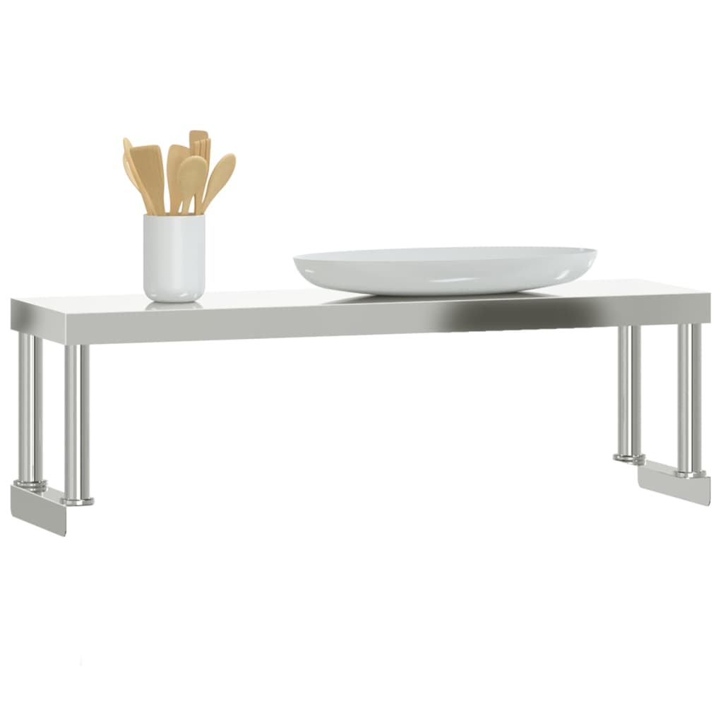 Rozsdamentes acél munkaasztal feletti polc 110 x 30 x 35 cm 4