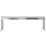 Rozsdamentes acél munkaasztal feletti polc 110 x 30 x 35 cm 5