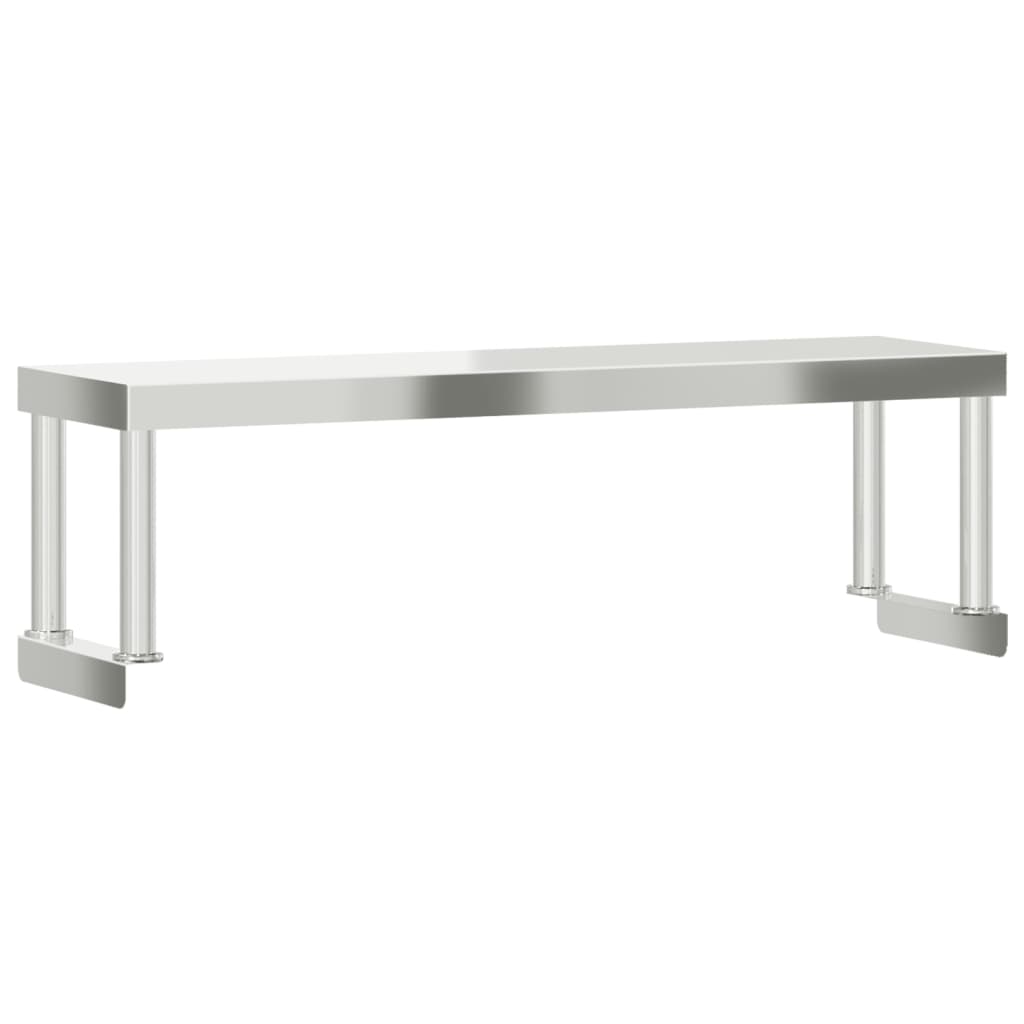 Rozsdamentes acél munkaasztal feletti polc 110 x 30 x 35 cm 7