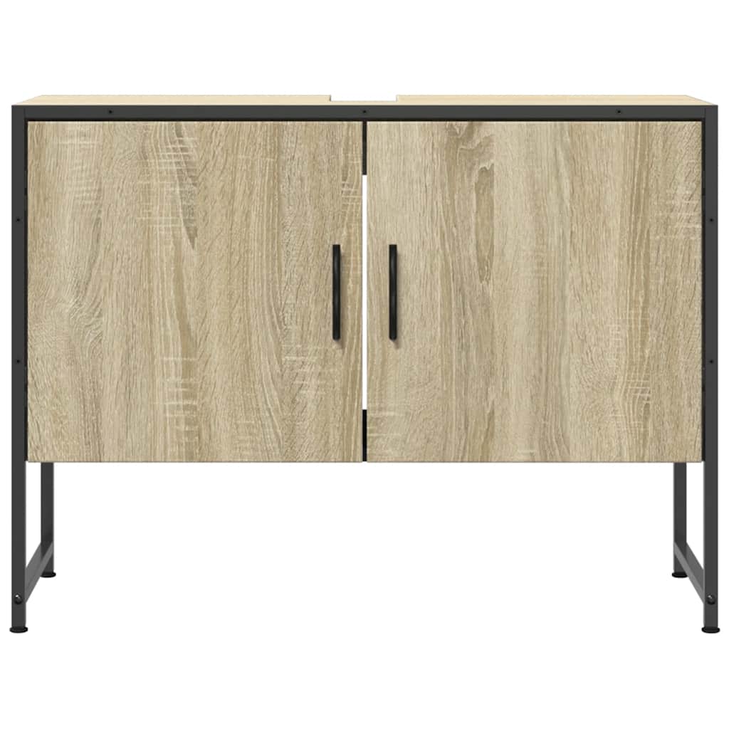 Sonoma tölgy szerelt fa fürdőszobai mosdószekrény 80x33x60 cm 4